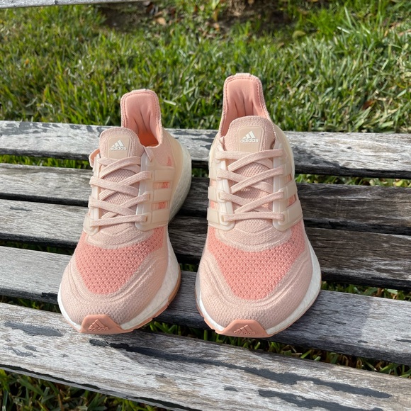 adidas Ultraboost 21 W Halo Blush Pink White Women Running size 6.5 - Picture 9 of 14